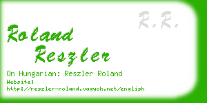 roland reszler business card